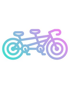 Beyaz arkaplanda ikili bisikletin vektör illüstrasyonu