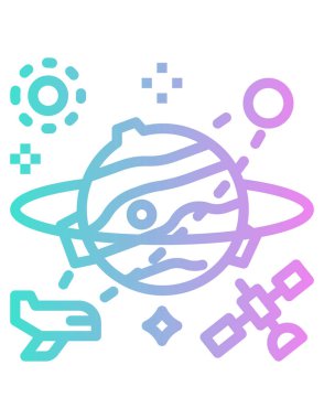 Gezegen simgesi, vektör çizimi