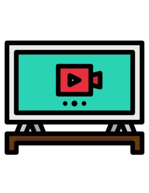 Beyaz arkaplanda TV izleme vektör simgesi