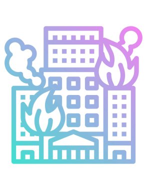 ateş binası simgesi, vektör illüstrasyonu