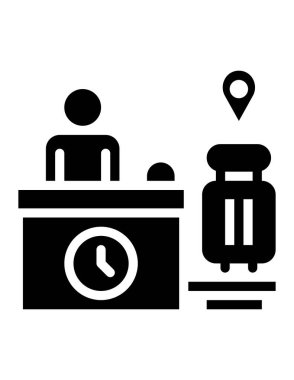 Otel ve servis satırı vektör simgesi.