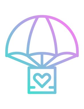 Aşk paraşütünün vektör çizimi 