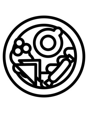 Kahvaltı simgesinin vektör illüstrasyonu