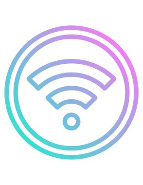 Beyaz arkaplanda wifi vektör çizimi 