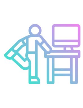 Dizüstü bilgisayarı olan bir adamın vektör çizimi