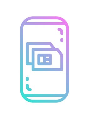 Akıllı telefon ve ikili simülasyonun vektör çizimi