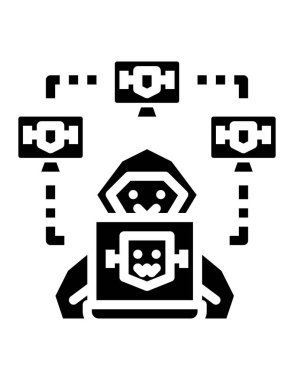 Bir robot yüzünün vektör illüstrasyonu