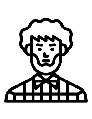 kişi veya avatar, vektör simgesi beyaz üzerinde izole