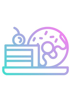 Kek vektör simgesi. tatlı yemek işareti.