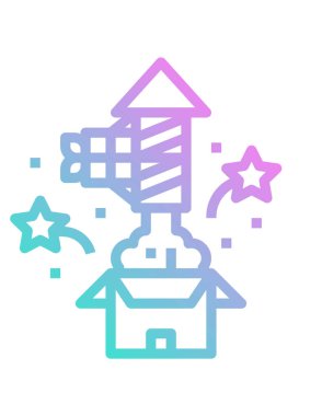 Roket fırlatmasının vektör illüstrasyonu