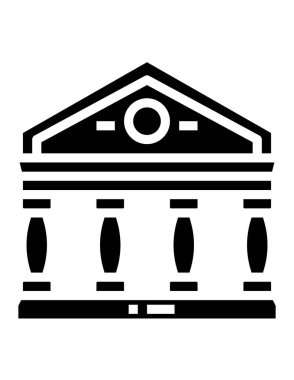 Banka binası simgesi, vektör illüstrasyonu