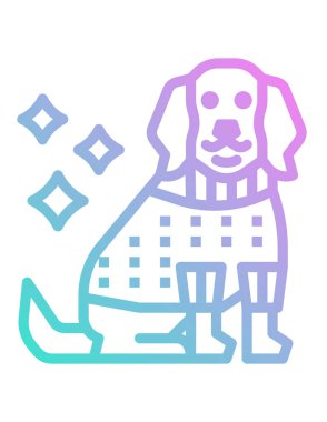 Kıyafetli şirin bir köpeğin vektör çizimi 