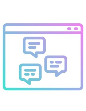 Beyaz arkaplanda sohbet simgesi