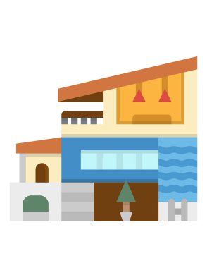 Şehri olan bir binanın düz tasarımı