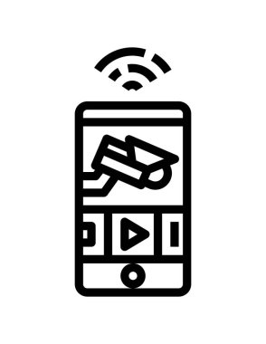 Akıllı telefondaki kablosuz sinyal beyaz arkaplanda izole edildi