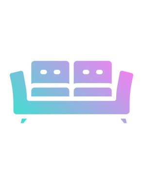 Modern kanepe simgesinin vektör illüstrasyonu 