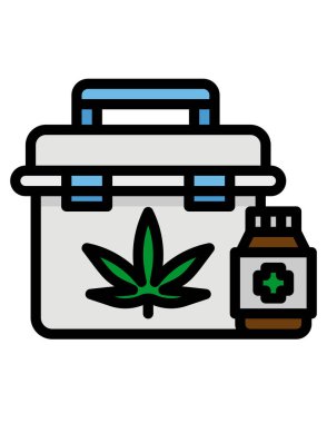 Tıbbi marihuana simgesi vektör illüstrasyon grafik tasarımı