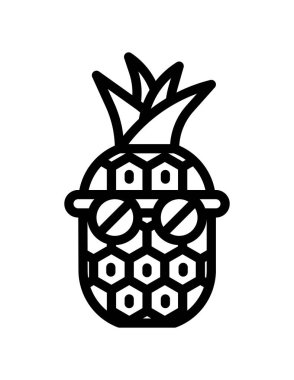 meyve çizgisi simgesi, vektör illüstrasyonu