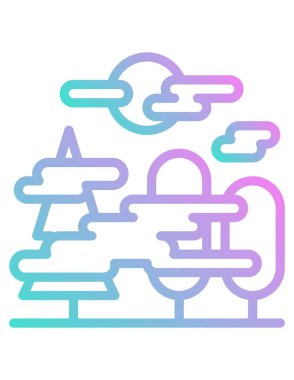 Sisli ormanın vektör çizimi