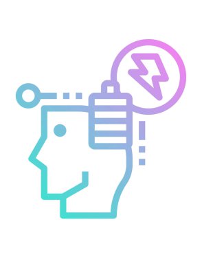 Fiş ve kafa vektör simgesine sahip insan beyni