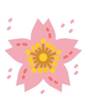 Pembe bir çiçeğin vektör çizimi