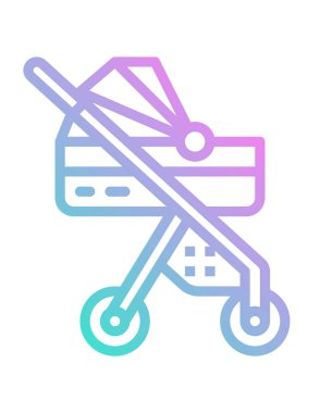 Çocuk puset simgesinin vektör illüstrasyonu