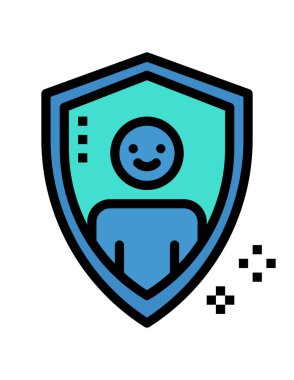 Bir asma kilit simgesi ile kalkan