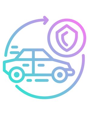 Beyaz arkaplandaki arabanın vektör illüstrasyonu