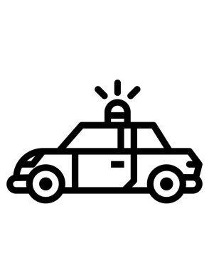 Beyaz arkaplanda polis arabasının vektör çizimi