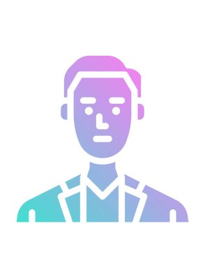 Düz dizaynlı bir adamın kafasında vektör simgesi