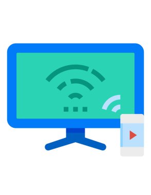 Beyaz arkaplanda TV izleme vektör simgesi