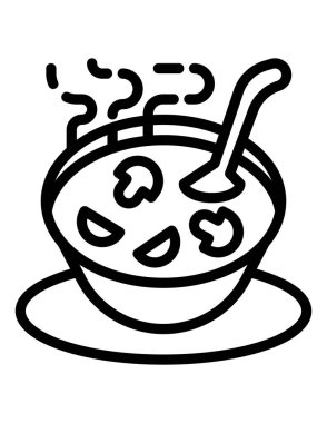 Mantarlı karikatür çorbasının vektör çizimi 