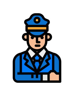 Polis memuru ikon vektör illüstrasyonu