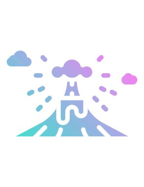 Köpekbalığı olan bir dağ manzarasının vektör çizimi