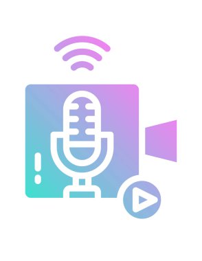 Beyaz arkaplanda mikrofon vektör çizimi 