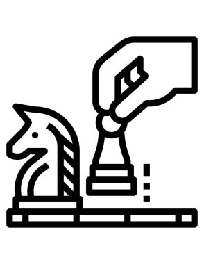 Satranç strateji simgesinin vektör illüstrasyonu