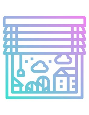 perde simgesinin vektör illüstrasyonu