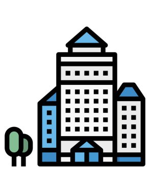 binalar ikon vektör illüstrasyonu