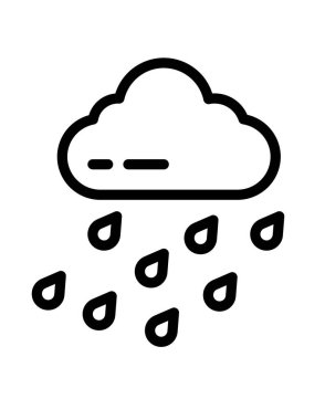 yağmur ikonu vektör illüstrasyonu