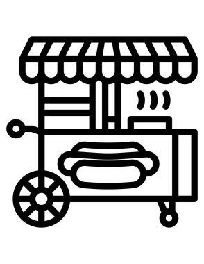 Alışveriş arabası vektör çizgisi simgesi