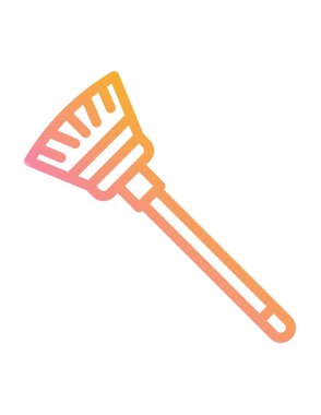 Süpürge simgesinin vektör illüstrasyonu