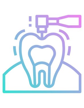diş aracı vektör simgesi. biçim iki renkli düz sembol, düz mavi renk, yuvarlak açılar, beyaz arkaplan