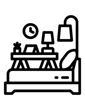 Otel odası ikon vektör illüstrasyonu