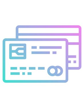 Kredi kartı çizgisi vektör simgesi.