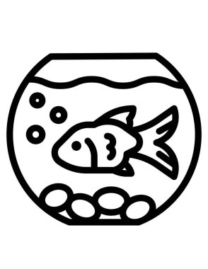 balık simgesi vektör illüstrasyonu 