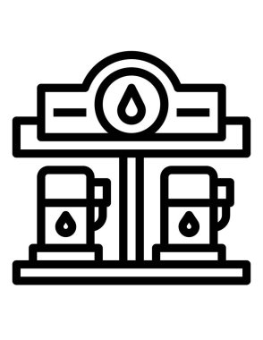 Petrol endüstrisi çizgi vektör simgesi