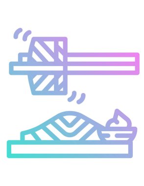 Suşi sokak yemekleri beyazda izole edilmiş.