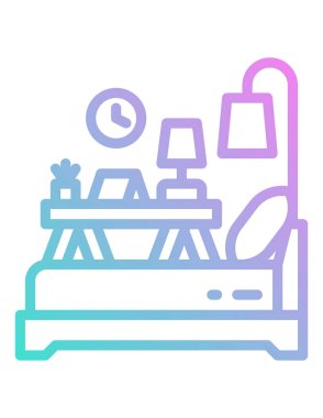 yatak odası iç vektör illüstrasyonu