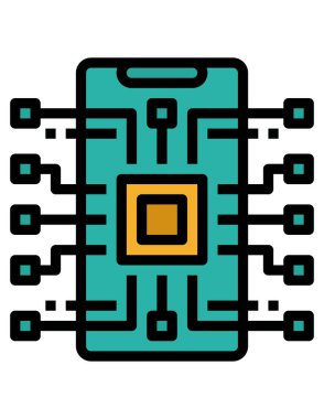 Akıllı telefondaki Ai teknolojisi, modern simge  