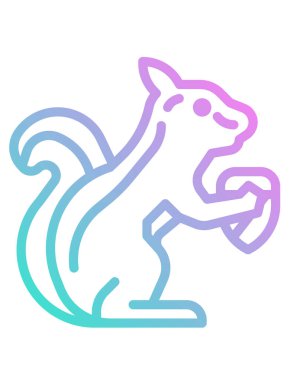 Çizgi film stili izole edilmiş vektör illüstrasyonunda sincap simgesi